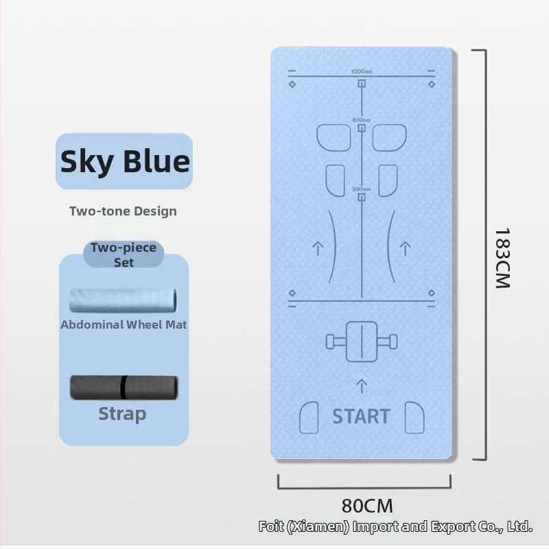 Mat na brucho s líniami navigácie polôh, TPE materiál, hrúbka 8 mm, hmotnosť 850 g