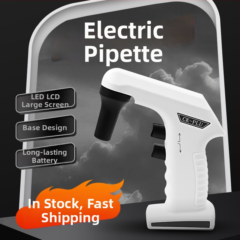 CK-PLU Elektrická pipeta – veľká kapacita, automatické nasávanie, nastaviteľná pipeta, hmotnosť 185 g