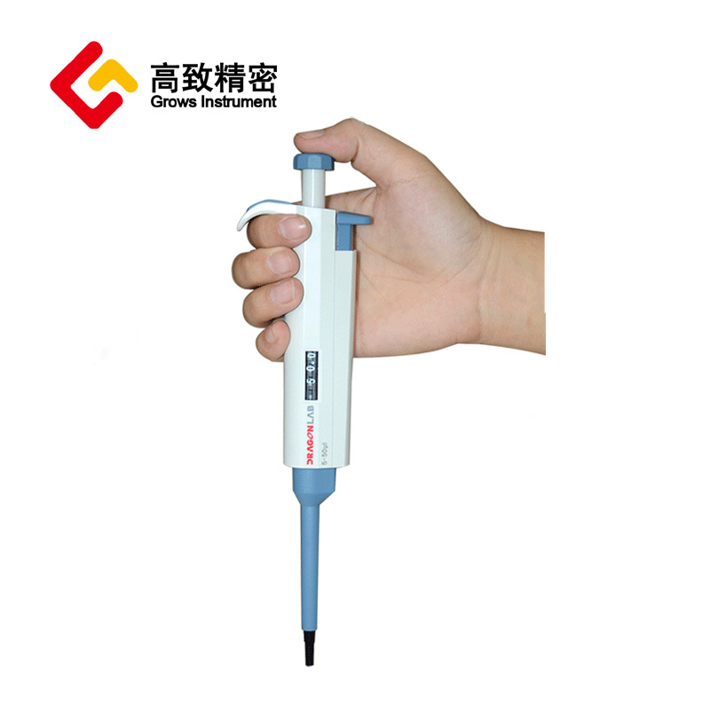 Ručná jednokanálová nastaviteľná pipeta s nasávacou hlavou 10 μL