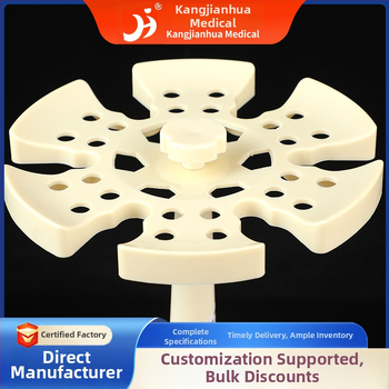 Kruhový stojan na prenos tekutín s graduovanými držiakmi pipiet, 6 ks, skladateľný, otočný