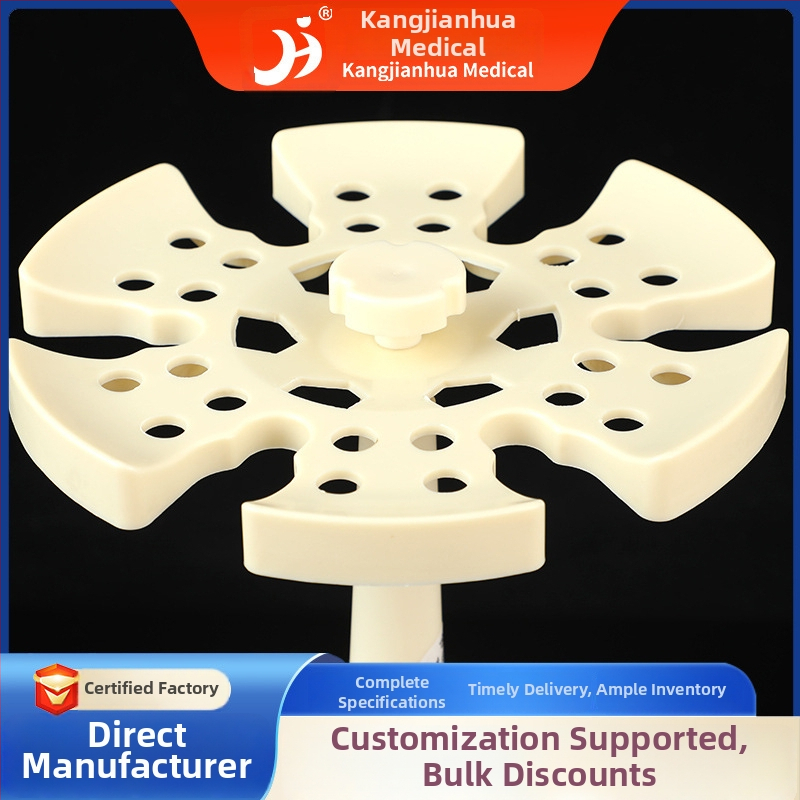 Apvalus skysčių perdavimo stovas su graduotais pipetės laikikliais, 6 vnt., surenkamas, pasukamas