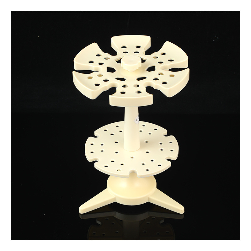 Kruhový stojan na prenos tekutín s graduovanými držiakmi pipiet, 6 ks, skladateľný, otočný