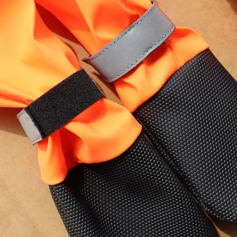 Cizme pentru câini cu elemente reflectorizante, impermeabile, anti-alunecare, rezistente la uzură, din poliester, curea elastică reglabilă