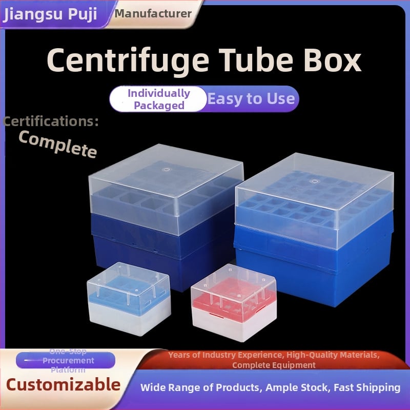 Plastový box na centrifugačné skúmavky s 32 priehradkami a 96-priehradkovým boxom na špičky pipiet – vzorky, pôvod Jiangsu, výrobca Puji