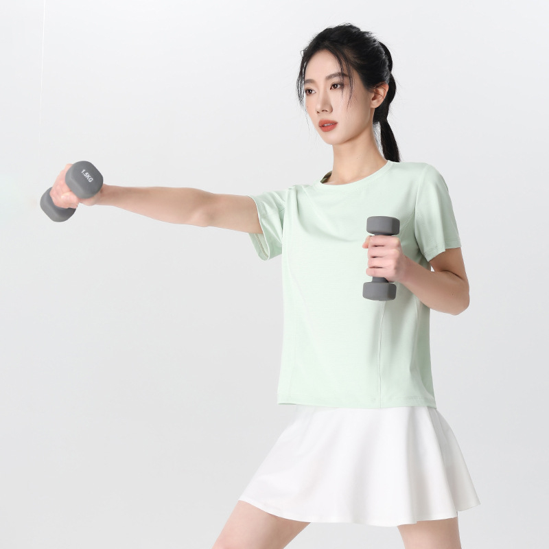 Dámske tričko s okrúhlym výstrihom, krátke rukávy, zmes polyester-spandex