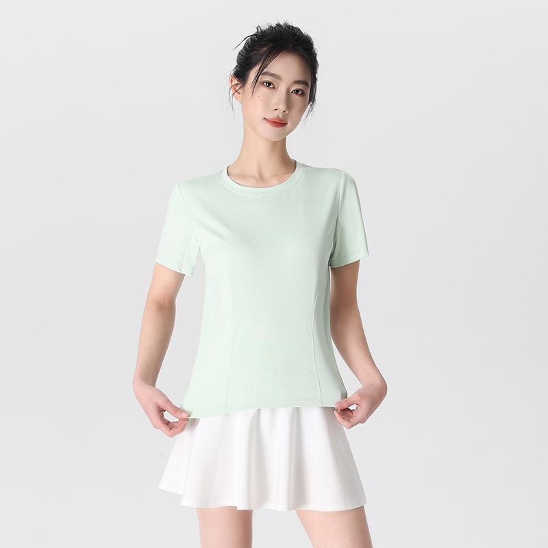 Dámske tričko s okrúhlym výstrihom, krátke rukávy, zmes polyester-spandex