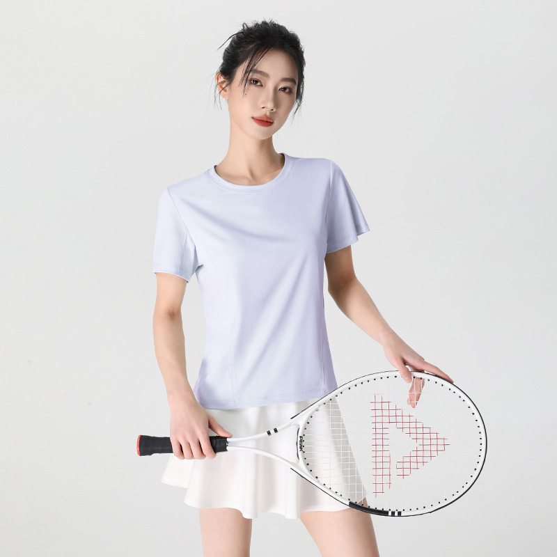 Dámske tričko s okrúhlym výstrihom, krátke rukávy, zmes polyester-spandex