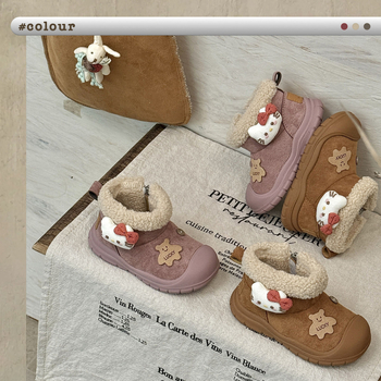 Detské členkové topánky – vrchný materiál z baránieho veluru Ultra-Fiber, gumová podrážka, zima, športový štýl