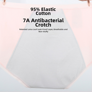 Dámske menštruačné nohavičky z bavlny so stredným pásom, proti úniku, s predĺženým rozkrokom a modalovou podšívkou