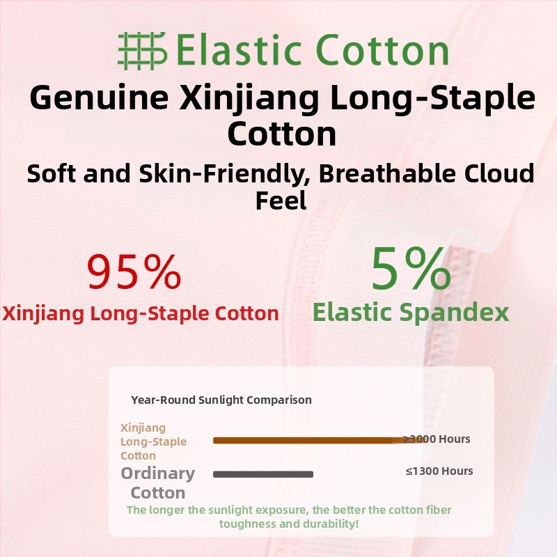 Moteriškos menstruacijų kelnaitės iš medvilnės su vidutiniu juosmens lygiu, nepratekimo dizainas, išplėsta kirkšnies sritis su modaline įdaila