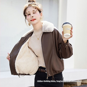 Ženská faux kožená bunda, normálna dĺžka 50–65 cm, golier polo, bez rukávov, zmes Spandexu