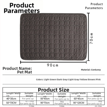 Corduroy psia podložka pre všetky ročné obdobia, hrubšia, proti škrabaniu, prateľná, odolná voči opotrebeniu, protišmyková spacie podložka pre domáce zvieratá