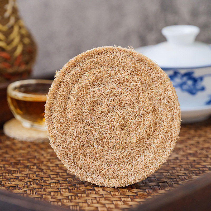 Podložka na čajník z lufy — kruhová, biologicky odbúrateľná, štýl Nový čínsky štýl, vydanie 2024 (Kruhová; Biologicky odbúrateľná; Štýl: Nový čínsky štýl; Vydanie: 2024)