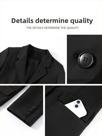 Blazer - Kórejský štýl, voľný strih, midi dĺžka, sakový golier, polyester-spandex zmes