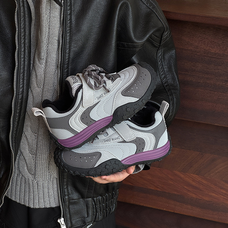 Dječje planinarske tenisice za zimu — Unisex, zatvaranje Velcro, Gornji dio: Super Fiber, Potplat: Guma, Protivklizne, Toplo, Otporne na habanje