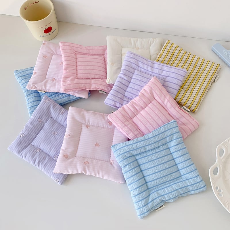 Podložka pod pohár – HISOCUTE, polyester + bavlna, štvorcový tvar, pruhovaný / jednofarebný vzor, Kód ZHD01