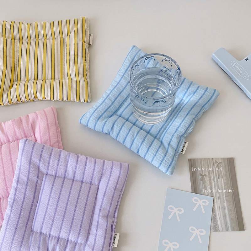 Podložka pod pohár – HISOCUTE, polyester + bavlna, štvorcový tvar, pruhovaný / jednofarebný vzor, Kód ZHD01