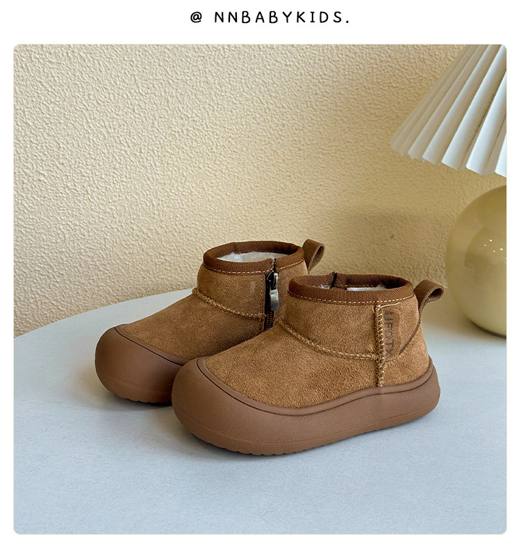 Detské zimné topánky, vodotesné, teplé, nízky členok, bočný zips