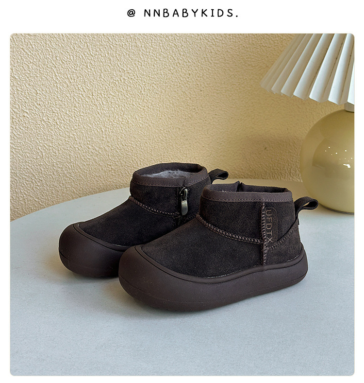 Detské zimné topánky, vodotesné, teplé, nízky členok, bočný zips