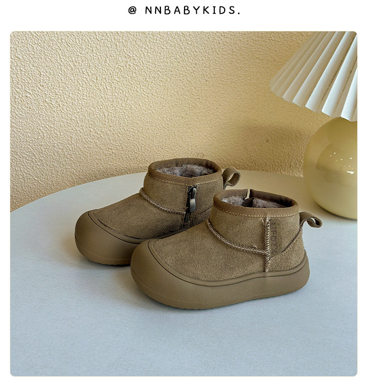 Detské zimné topánky, vodotesné, teplé, nízky členok, bočný zips