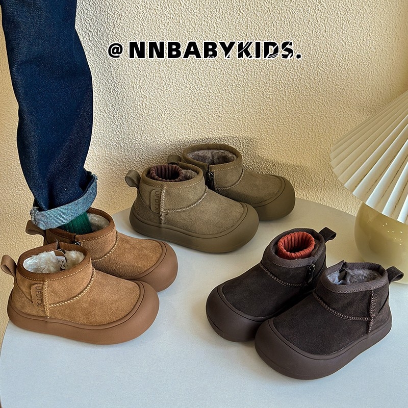 Detské zimné topánky, vodotesné, teplé, nízky členok, bočný zips