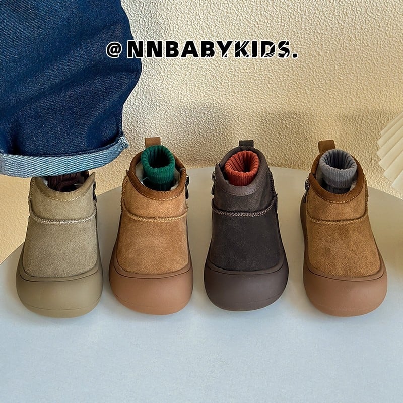 Detské zimné topánky, vodotesné, teplé, nízky členok, bočný zips