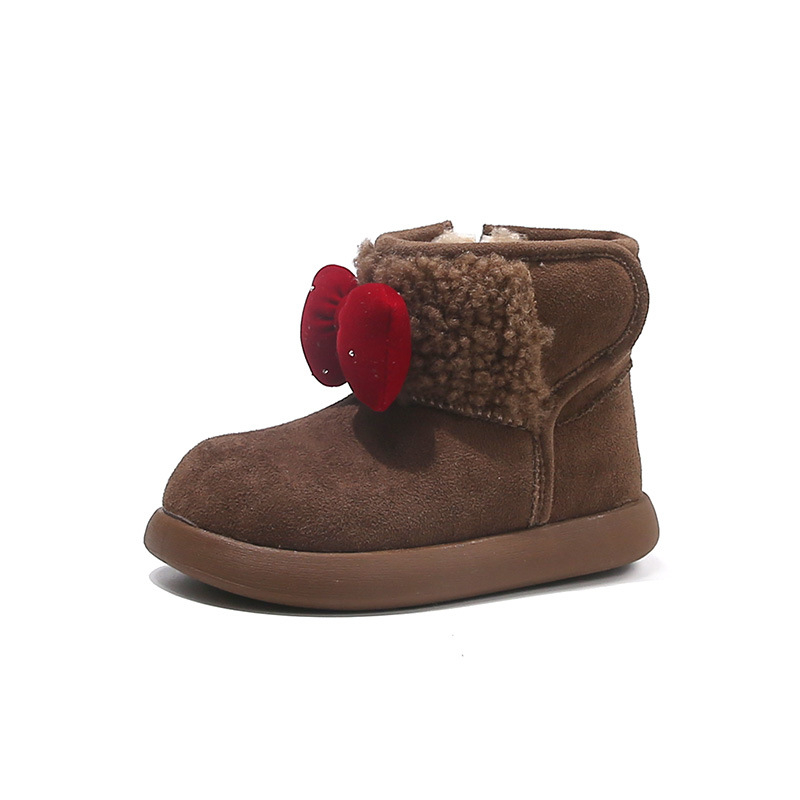 Detské zimné topánky s fleecovou podšívkou, hrubé, s motívom mačky z kresleného filmu, protišmyková gumová podrážka, bočný zips