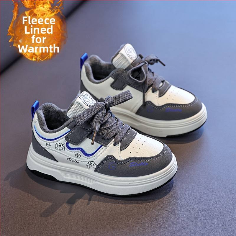 Detské zimné tenisky s hrubou podrážkou, zapínanie na suchý zips, protišmykové, bavlnená podšívka, unisex