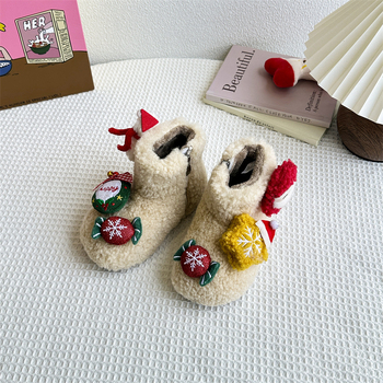 Detské snehové topánky, vršok z kože a kožušiny, nízky golier, bočný zips, teplé a protišmykové