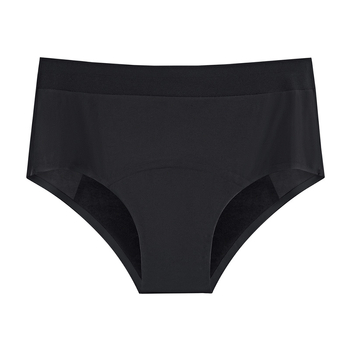 Lenjerie menstruală cu talie medie, material Ice Silk, protecție împotriva scurgerilor, țesătură plată, principal: nylon 80–90%, căptușeală în zona intimă din bumbac 95–100%.