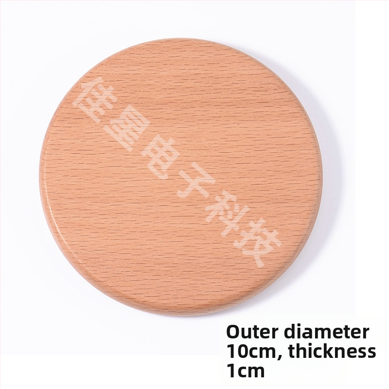 Drevený podtácek s gravírovaním loga, kruhový, moderný minimalistický štýl, biologicky rozložiteľný