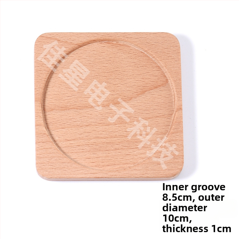 Drevený podtácek s gravírovaním loga, kruhový, moderný minimalistický štýl, biologicky rozložiteľný