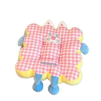 Okrugli plišani jastuk za ured i dom – PP pamuk punjenje; uzorci: pruge, geometrijski, slatke životinje