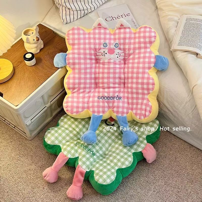 Okrugli plišani jastuk za ured i dom – PP pamuk punjenje; uzorci: pruge, geometrijski, slatke životinje