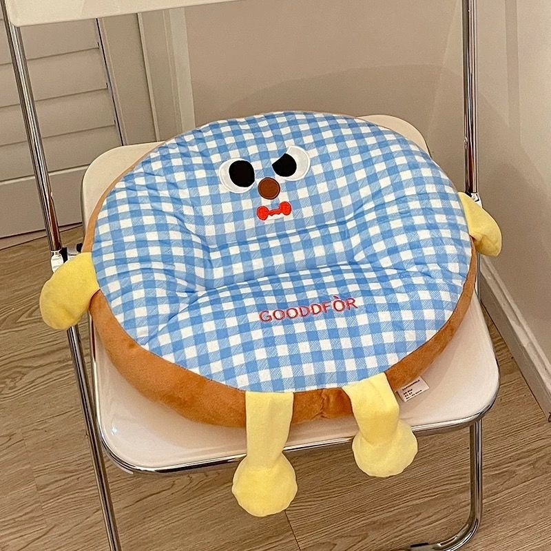 Okrugli plišani jastuk za ured i dom – PP pamuk punjenje; uzorci: pruge, geometrijski, slatke životinje