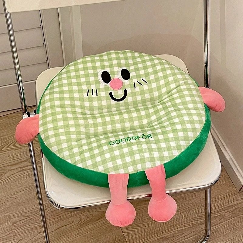 Okrugli plišani jastuk za ured i dom – PP pamuk punjenje; uzorci: pruge, geometrijski, slatke životinje