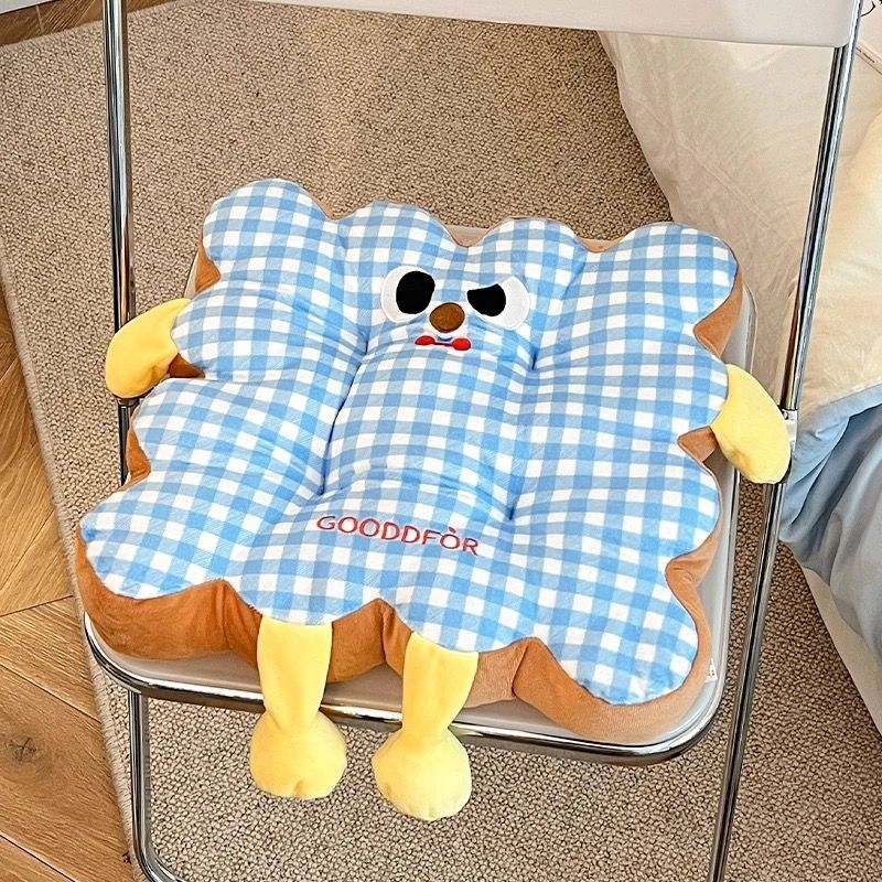 Okrugli plišani jastuk za ured i dom – PP pamuk punjenje; uzorci: pruge, geometrijski, slatke životinje