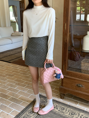 Tričko – Polovysoký golier, Dlhé rukávy, Patchwork, Viskóza, Jednobarevné