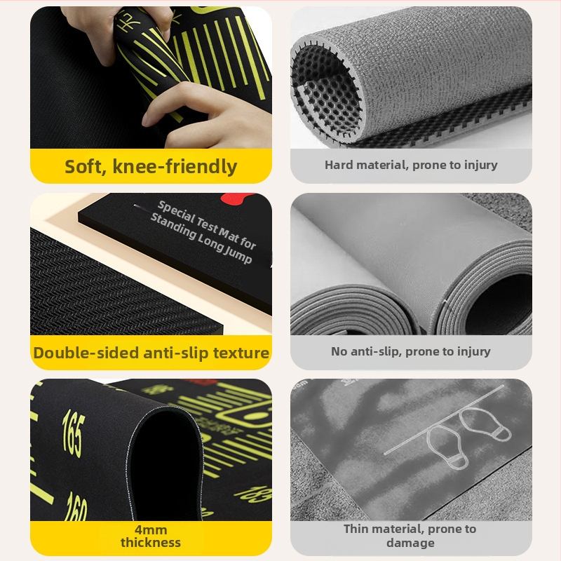Stāvošā lēciena testa matrača — neslīdīga, mājas lietošanai, bērniem, sporta paklājs, no kvalitatīva auduma