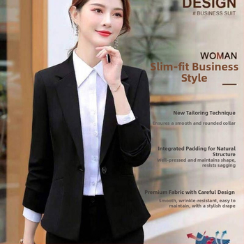 Ženský malý sako-kostým - abstraktý vzor, polyester 95%+, zips vpredu, kostýmový golier, jeseň 2022