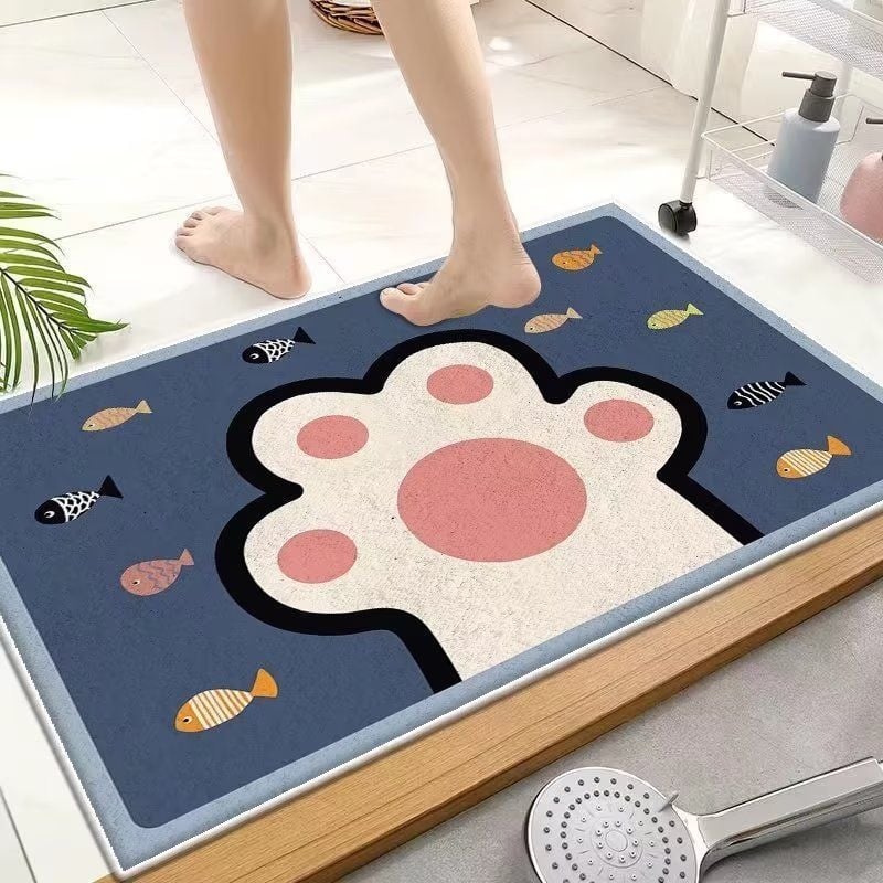 Dverový koberec do kúpeľne a spálne, s motívom kresleného seriálu, z vlákna vlna/kashmír, prateľný v práčke, moderný minimalistický štýl