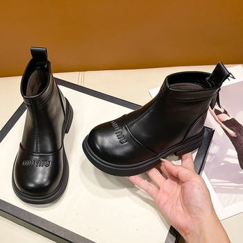 Detské Martin topánky z mikrovlákovej kože, nepremokavé, ľahké, protišmyková gumová podrážka, zadný zips, nízky holenný strih, korejský štýl