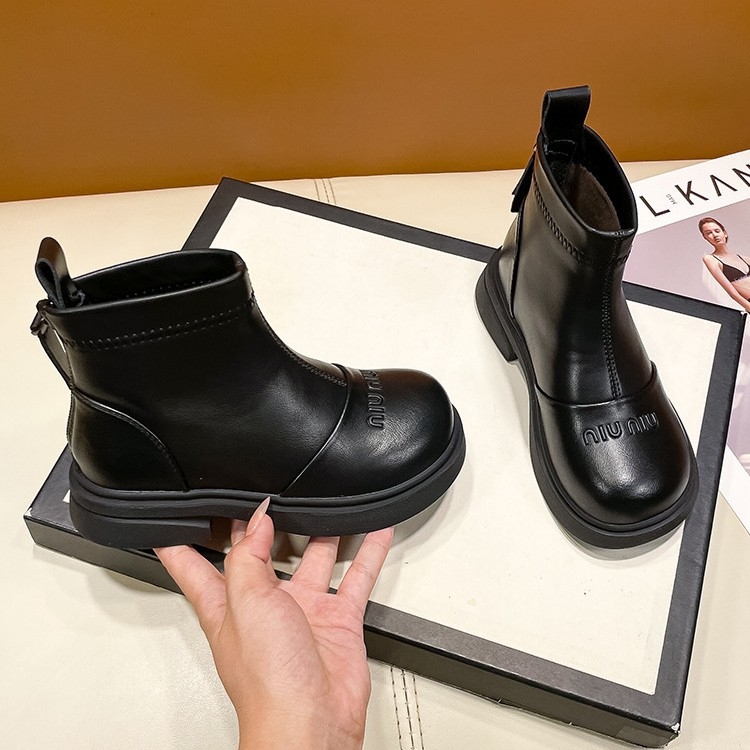 Detské Martin topánky z mikrovlákovej kože, nepremokavé, ľahké, protišmyková gumová podrážka, zadný zips, nízky holenný strih, korejský štýl