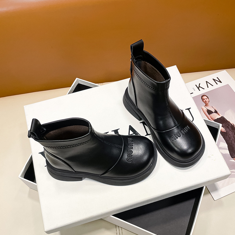 Detské Martin topánky z mikrovlákovej kože, nepremokavé, ľahké, protišmyková gumová podrážka, zadný zips, nízky holenný strih, korejský štýl