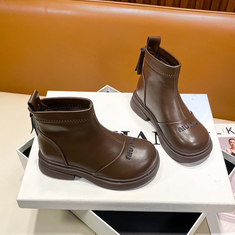 Detské Martin topánky z mikrovlákovej kože, nepremokavé, ľahké, protišmyková gumová podrážka, zadný zips, nízky holenný strih, korejský štýl