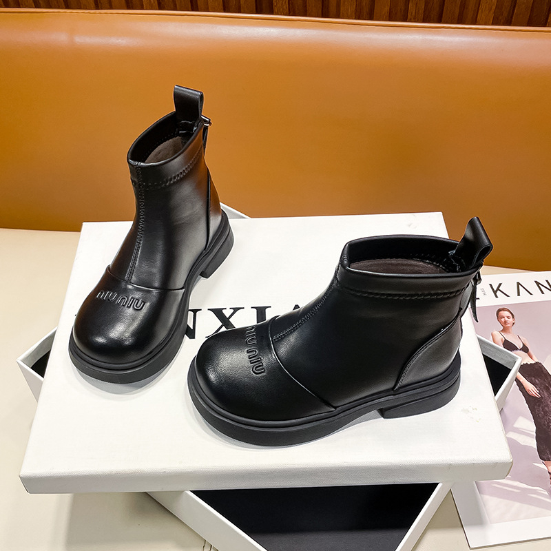 Detské Martin topánky z mikrovlákovej kože, nepremokavé, ľahké, protišmyková gumová podrážka, zadný zips, nízky holenný strih, korejský štýl