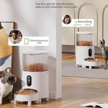 PT23 Inteligentný Wi‑Fi automatický kŕmič pre mačky a psy, ovládanie cez aplikáciu, diaľkové kŕmenie, 1,59 kg