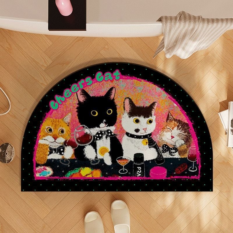 Kúpeľňová protišmyková rohož, oválny tvar, silicone algae mud, vstrebávajúca vodu, prateľná, s potlačou dizajnov (hviezdna obloha, abstrakt, kreslené, rastliny, zvieratá)