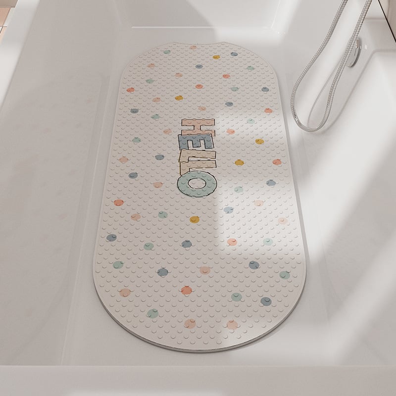 Protiskluzová podložka do vane – štvorcová PVC rohož do kúpeľne s karikatúrnym vzorom, moderný minimalistický štýl, umývateľný.