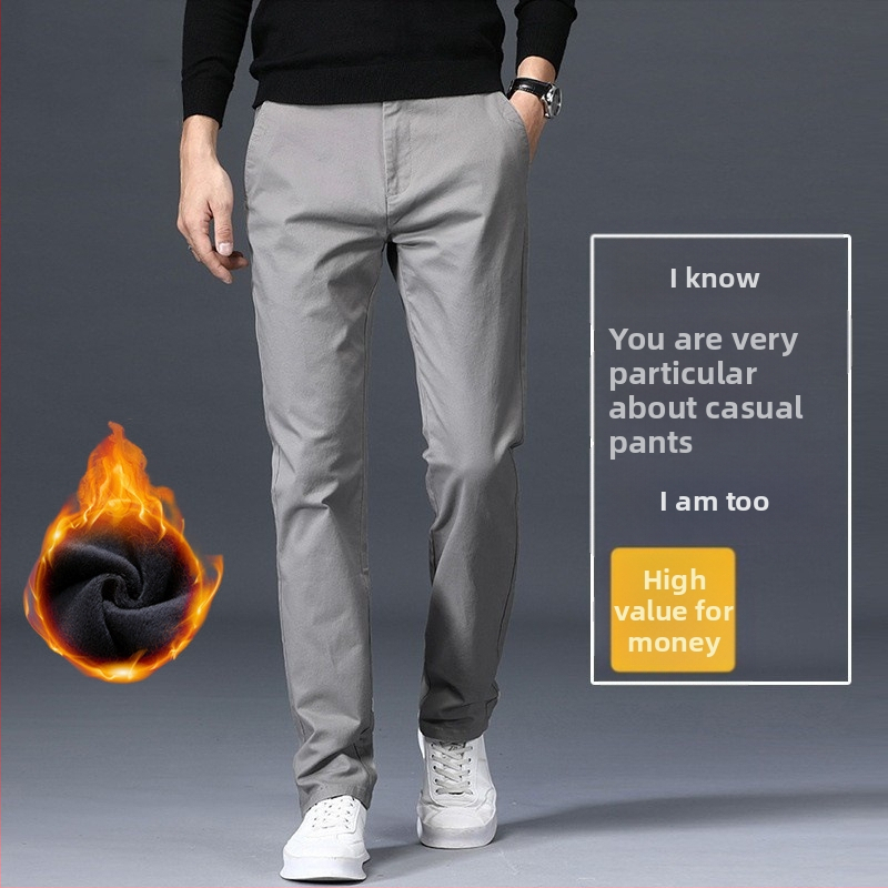 Pánske nohavice s rovným strihom, 97,8% bavlna, stredná výška pása, kórejský štýl, zips